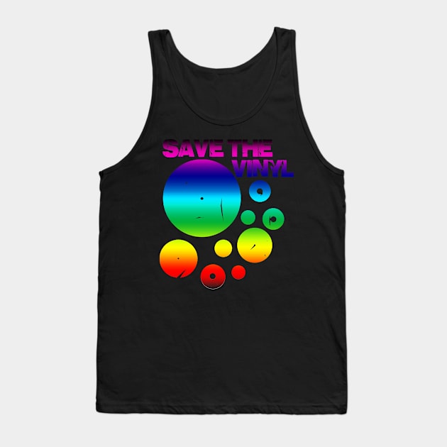 Save The Vinyl, colored Tank Top by hottehue